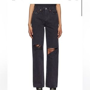 Re/Done distressed high rise loose jeans